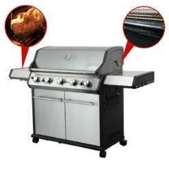 SANTOS S-518 Mit Seiten- & Heckbrenner, Edelstahl Inkl. Drehspieß, Rostheber & Silikonablage & Graviertes ZWILLING Pro Messer 19 SANTOS S-518 Mit Seiten- & Heckbrenner, Edelstahl Inkl. Drehspieß, Rostheber & Silikonablage & Graviertes ZWILLING Pro Messer -Grill Verkaufs-Shop 0995ddb8e95aea32df12a148fb3f8cac