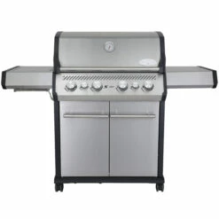 SANTOS S-418 Mit Seiten- & Heckbrenner, Edelstahl Inkl. Drehspieß, Rostheber & Silikonablage -Grill Verkaufs-Shop 3cb4e9452f60d8222907245df569084e