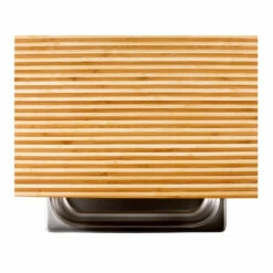 Cleenbo Classic Schneidebrett 43x29 Cm, Bambus Bicolor Mit Edelstahlwanne -Grill Verkaufs-Shop cleenbo classic gn bamboo bicolor da25140d77056ffd40d9d666d4337f68