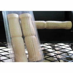 Joe's Barbeque Holzgriffe, Kurz Für Chuckwagon (Paar) Inkl. Befestigungskappen