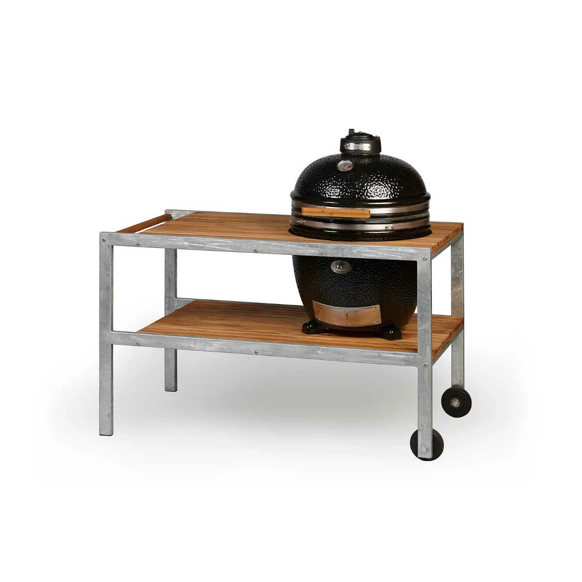 Monolith Teakholztisch Mit Edelstahl Für LeChef 1 Monolith Teakholztisch Mit Edelstahl Für LeChef