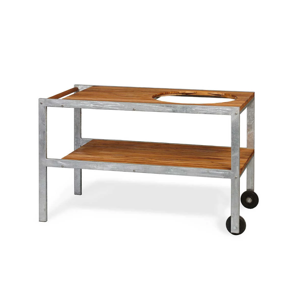 Monolith Teakholztisch Mit Edelstahl Für LeChef 2 Monolith Teakholztisch Mit Edelstahl Für LeChef – Bild 2