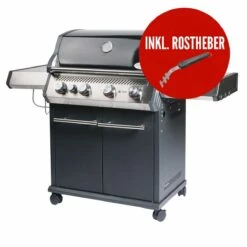 SANTOS S-401 Mit Seitenkocher, Schwarz, Inkl. Rostheber -Grill Verkaufs-Shop santos gasgrill s 401 mit seitenkocher schwarz inkl rostheber 7370cb13637cb33d26897ba02941d6ca