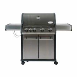 SANTOS S-401 Mit Seitenkocher, Edelstahl -Grill Verkaufs-Shop santos s 401 mit seitenkocher edelstahl frontansicht 383f6ea279f27bb7a41d74b3a9d08211