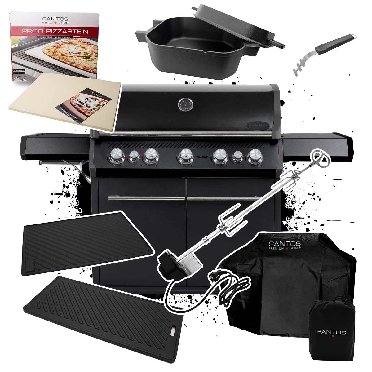 SANTOS S-518 All Black Mit Seiten- Und Heckbrenner, Komplettpaket 5 SANTOS S-518 All Black Mit Seiten- Und Heckbrenner, Komplettpaket – Bild 5